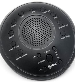 SonTech- White Noise Sound Machine - 10 Natural Soothing Sound Tracks – Multiple Timer Settings - Battery or Adapter Charging Options by SonTech