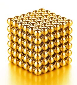 Magnetic Balls Sculpture Building Blocks Intelligent Learning - Mashable, Smashable, Rollable, Buildable Magnetic Blocks - Office Toy Stress Relief Adults (Gold) by Alayna