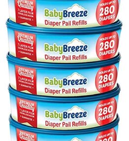 BabyBreeze diaper Pail Refill Bags for Playtex Diaper Genie - 1400 Count (5 Pack)