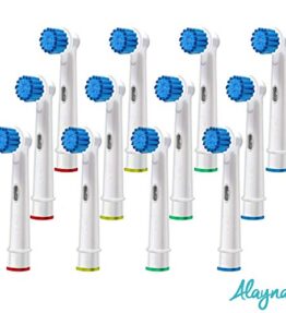 Flossaction Replacement Brush Heads- Professional Floss Action Braun Electric Toothbrush Head 12 Pack- Compatible w/ Pro 1000, 7000, 9600, 500, 3000, 8000, Vitality+ More