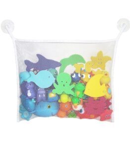 Bath Toy Organizer, Baby Toy Holder For Tub, Quick Dry Mesh Net Bag Bathtub Storage For Kids, 2 Strong Suction Cup Hooks by Alayna