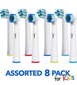 Generic Oral B Braun Replacement Brush Heads 8 Pack Assorted Toothbrush Heads Easy Cleaning For Kids by Alayna